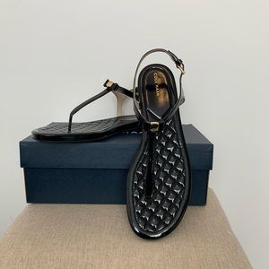 NEW IN BOX Cole Haan black patent bow sandals - 11